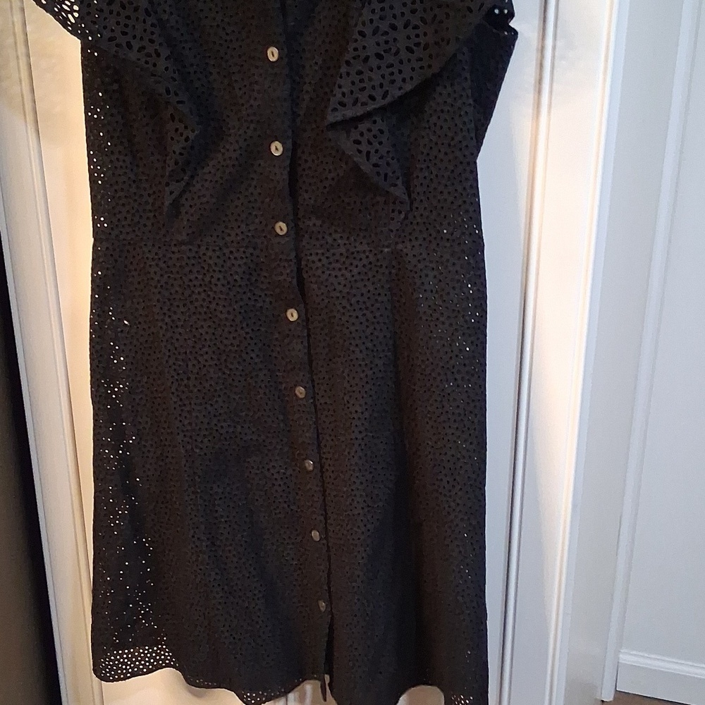 Theory Nova Ruffle Eyelet Dress Size 2 - Picture 4 of 8